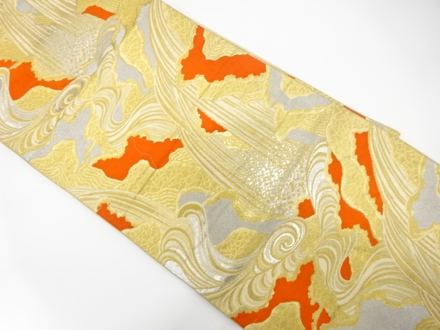 JAPANESE KIMONO / ANTIQUE FUKURO OBI / SILK / WOVEN MIST